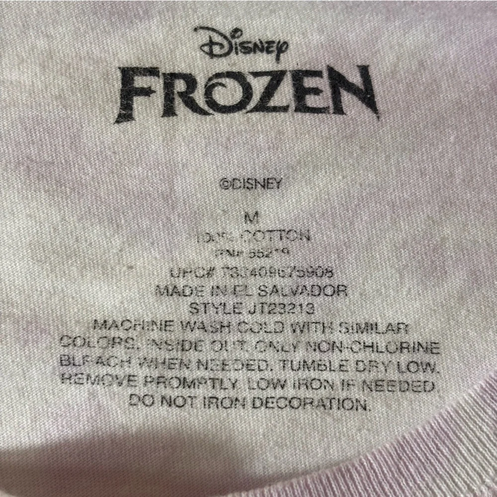 Disney Frozen Long Sleeve Tee Tye Dye Elsa Olaf Comfort White Purple Size Medium - Picture 9 of 12
